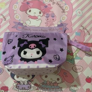 Kuromi Purple Lightweight Zip Bag with Wrist Strap